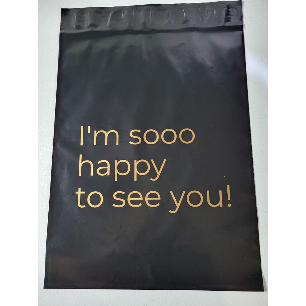 80 10X13 POLY MAILERS PLASTIC SELF SEALING SHIPPING ENVELOPES BAGS BLACK & GOLD